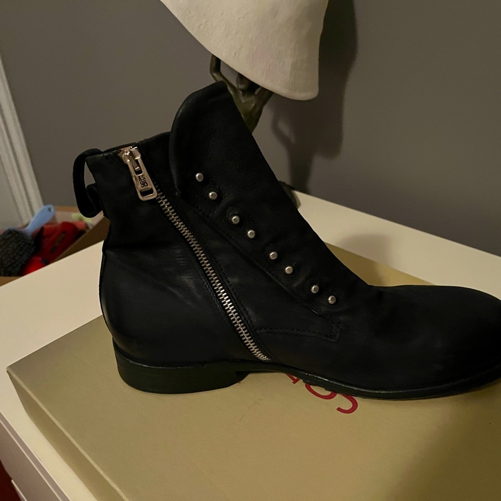men’s boot size 41 euro black leather